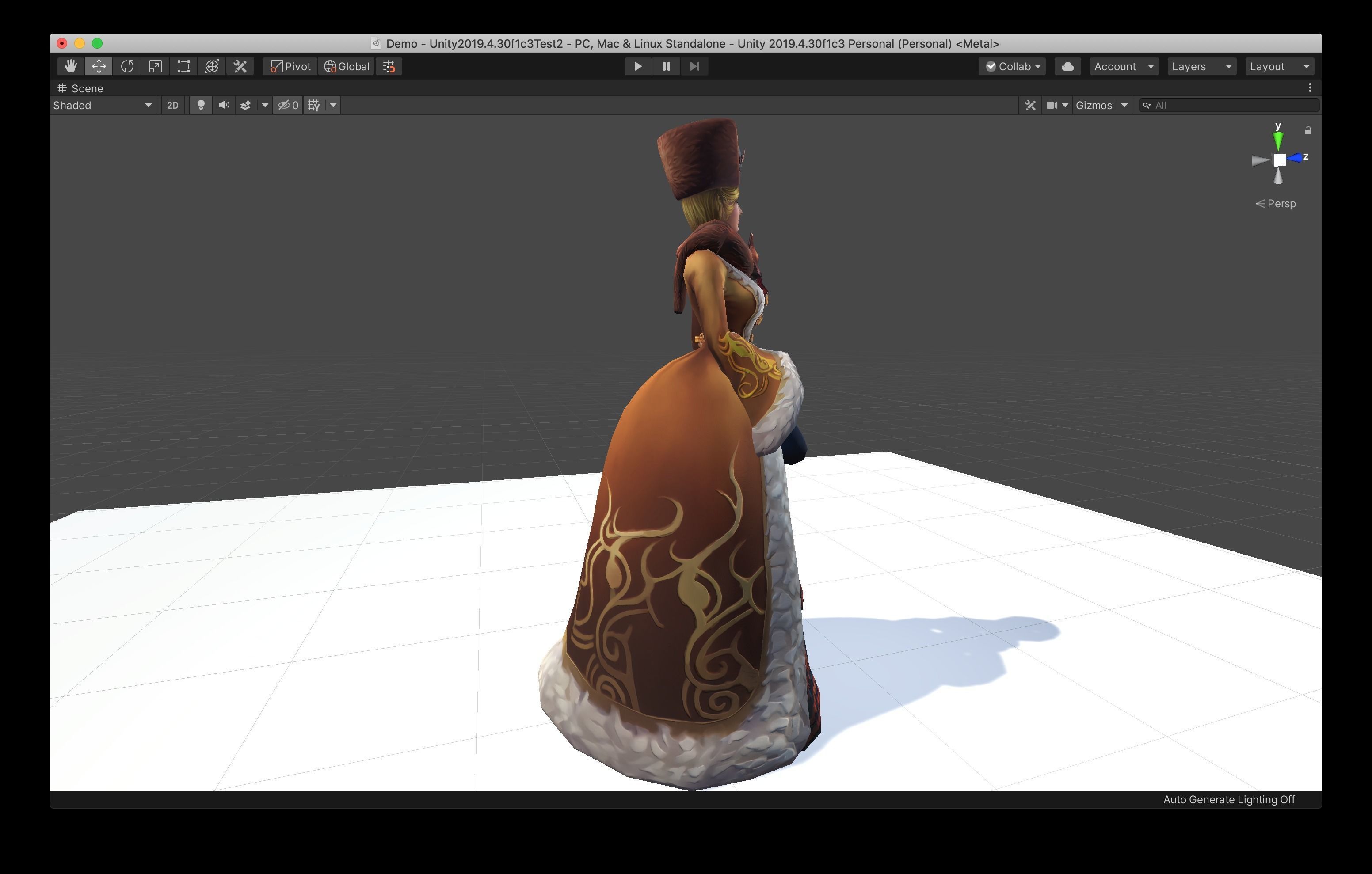 Nobel Woman Coquette Madam Lady Low-poly 3D model_3