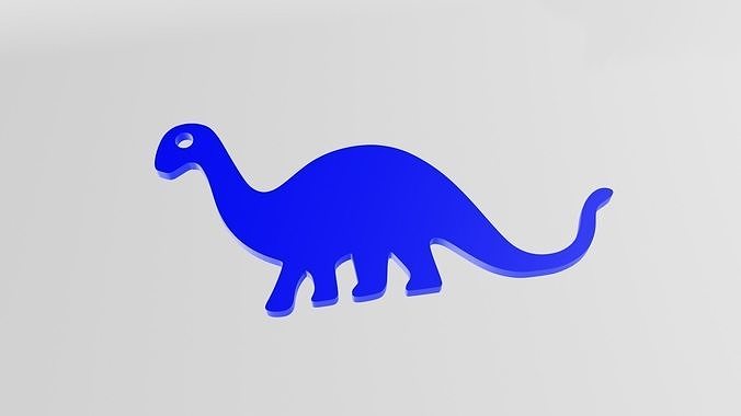 Simple Dinosaur Whiskers keychain or pendants for kid 3D print model