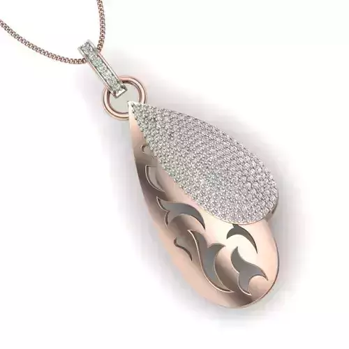 Pendant rose gold with diamonds