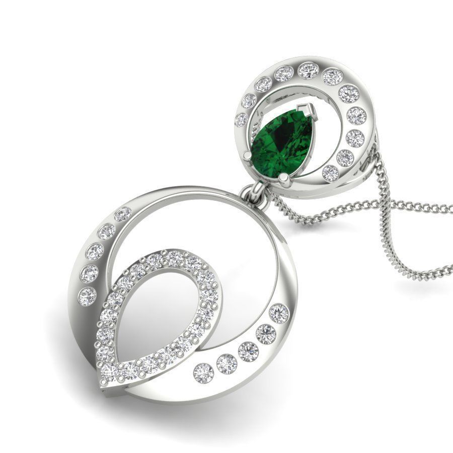 Women Pear Stone pendant 3D print model_12