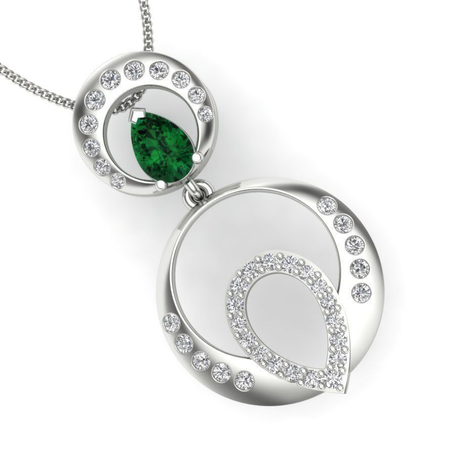 Women Pear Stone pendant 3D print model_5