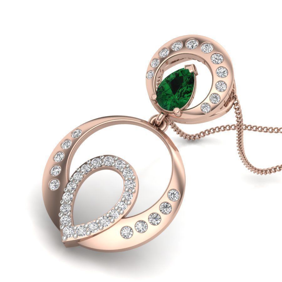 Women Pear Stone pendant 3D print model_15