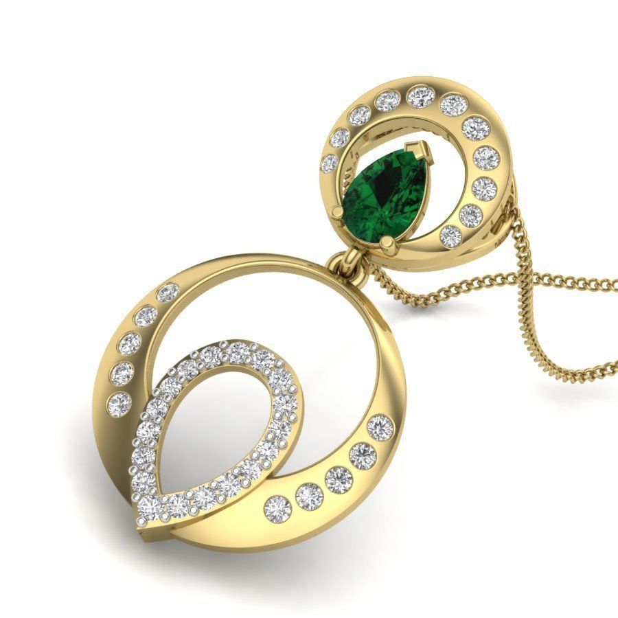 Women Pear Stone pendant 3D print model_17