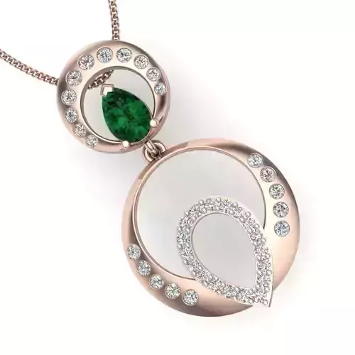 Women Pear Stone pendant 3D print model Women Pear Stone pendant 3D print model