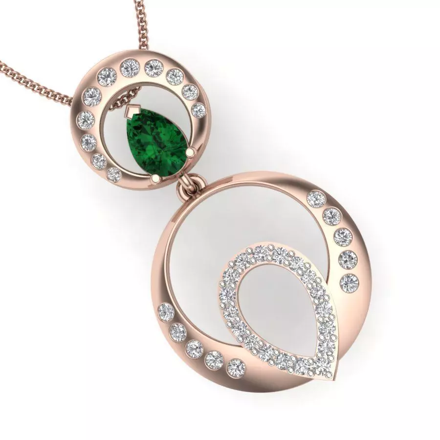 Women Pear Stone pendant 3D print model_0