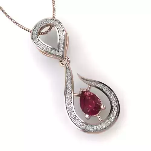 Women Pear Stone pendant