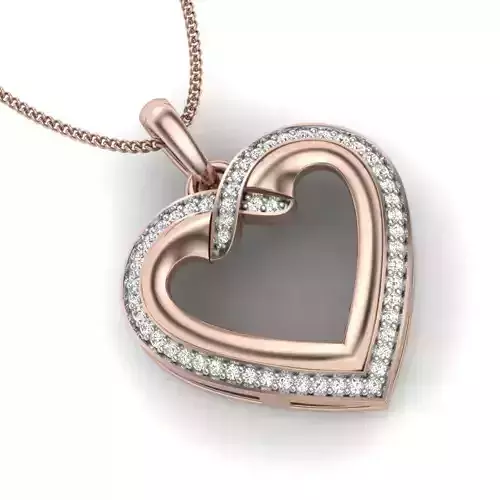 diamond heart pendant for women 3D print model