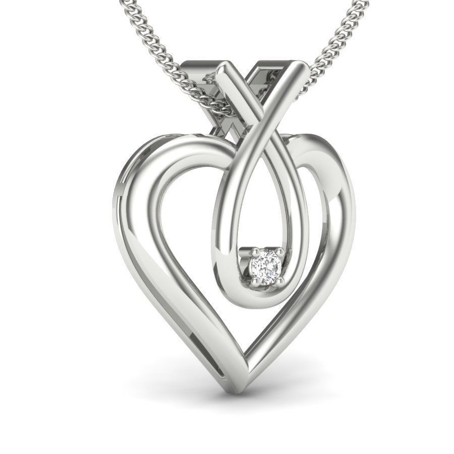 heart infinity pendant 3D print model_2