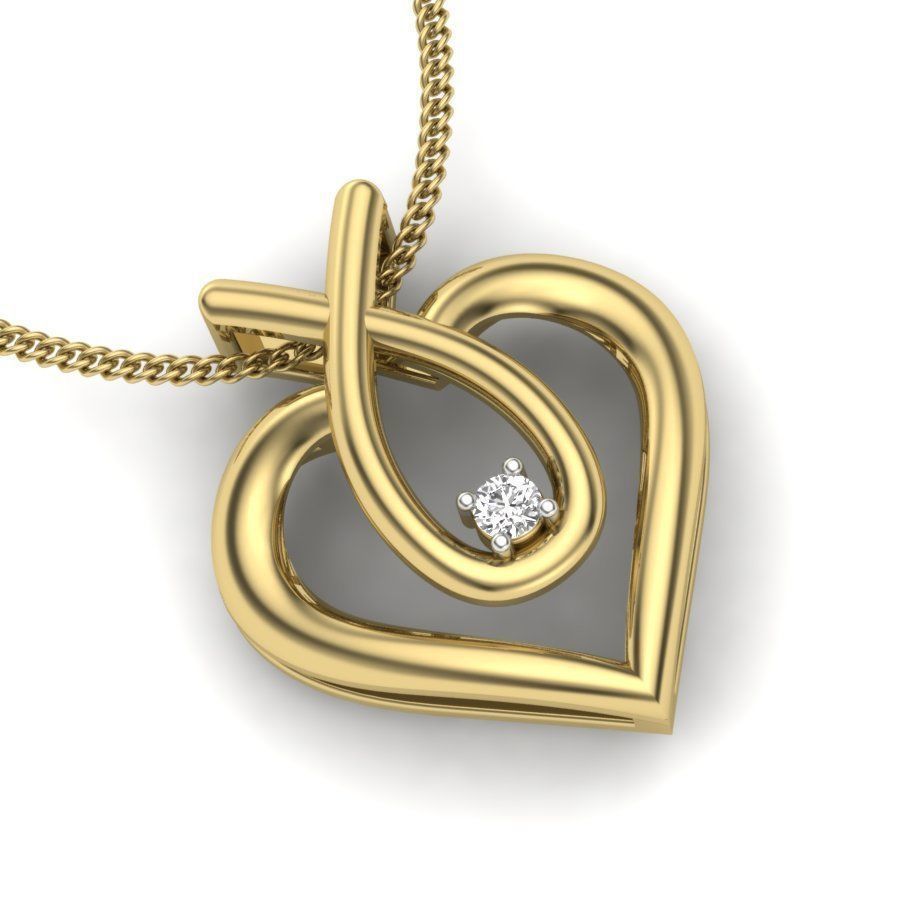 heart infinity pendant 3D print model_1