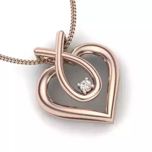 heart infinity pendant 3D print model