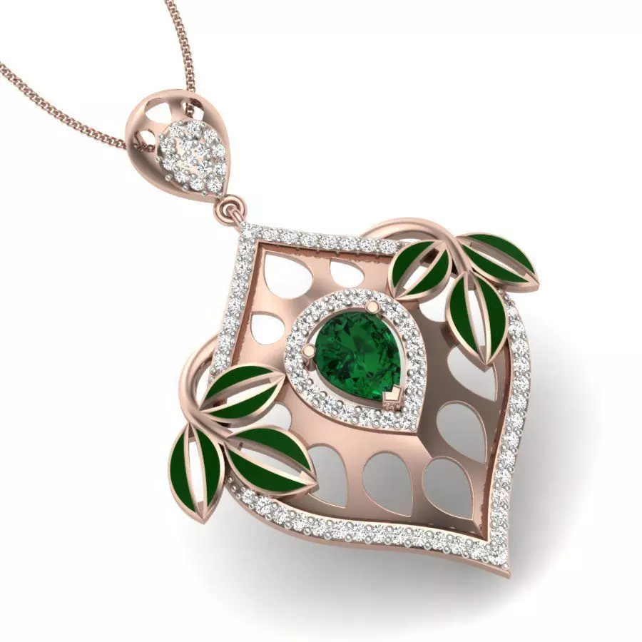 Pear Stone Pendant 3D print model_0