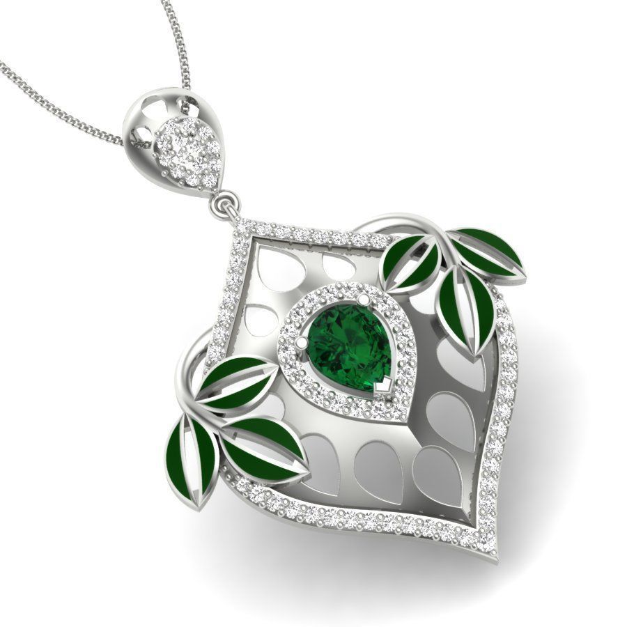 Pear Stone Pendant 3D print model_2