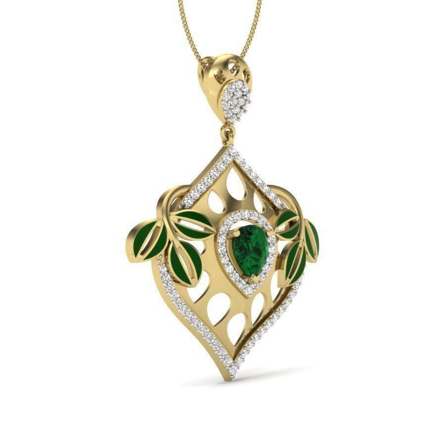 Pear Stone Pendant 3D print model_15