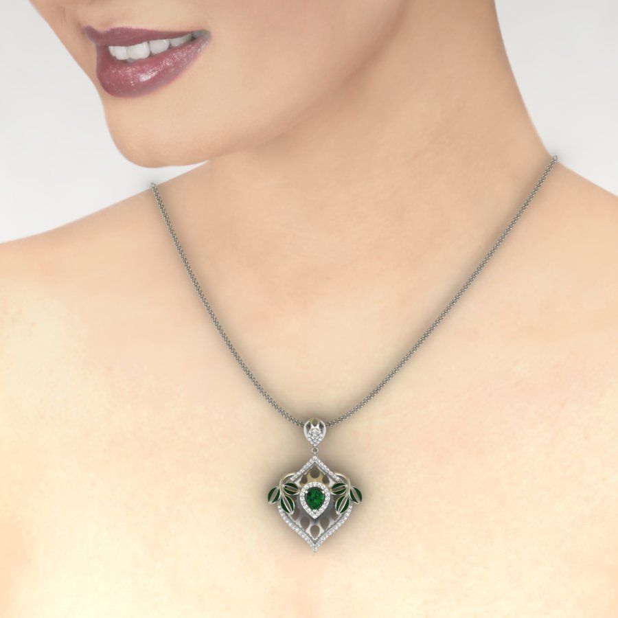 Pear Stone Pendant 3D print model_8