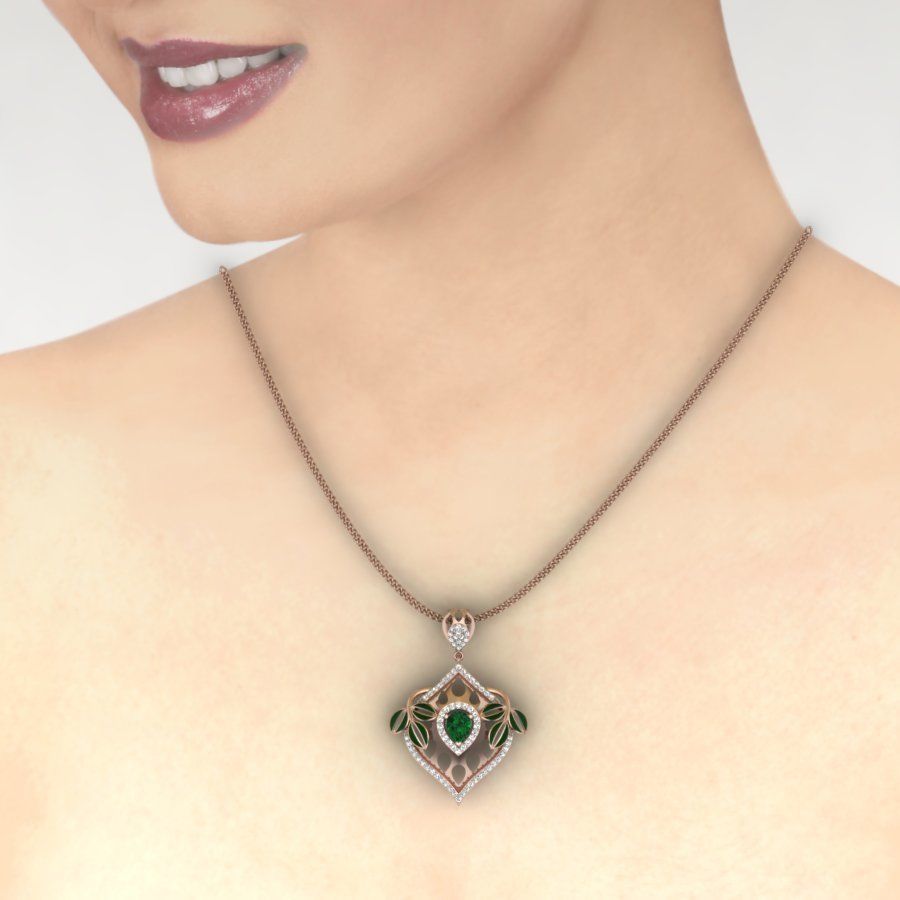 Pear Stone Pendant 3D print model_3