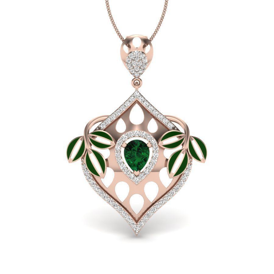 Pear Stone Pendant 3D print model_4