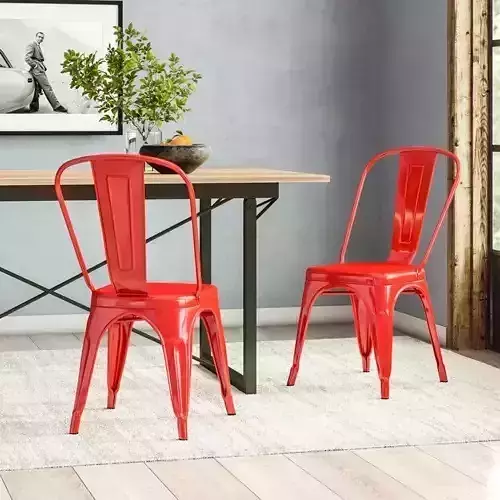 Carmel Metal Slat Back Stacking Side Chair 3D model