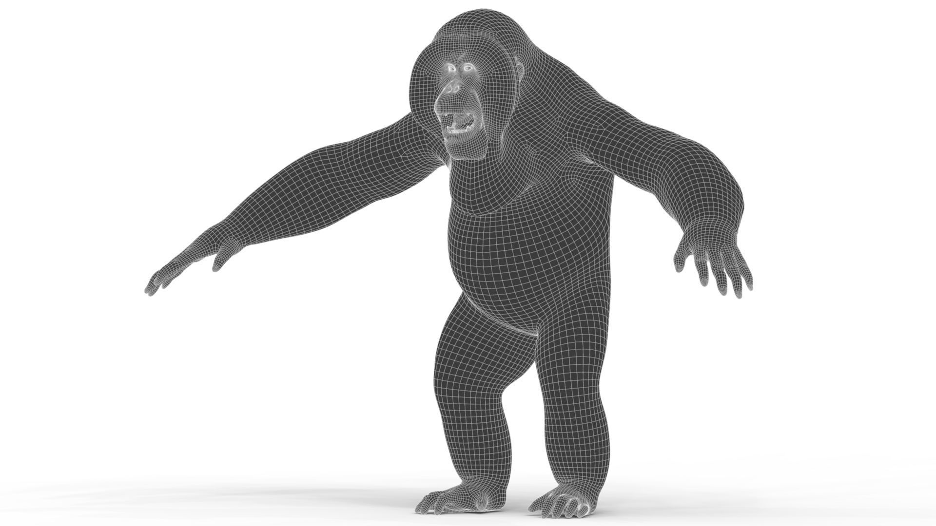 Orangutan Low-poly 3D model_5