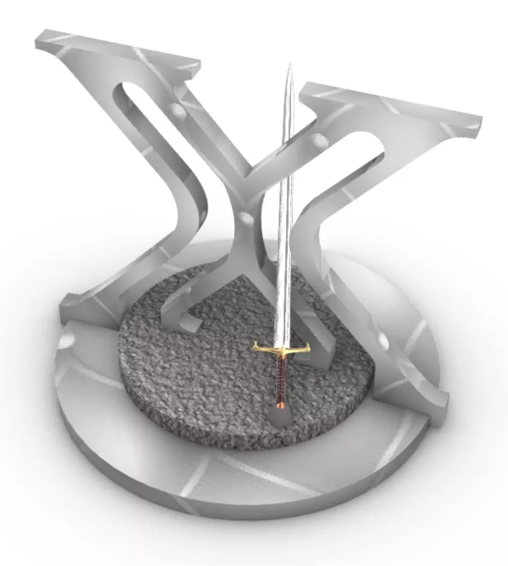 Sword in X 3D model_0