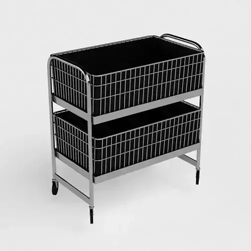 Compact Office File Cart with 2 File Baskets 3D model