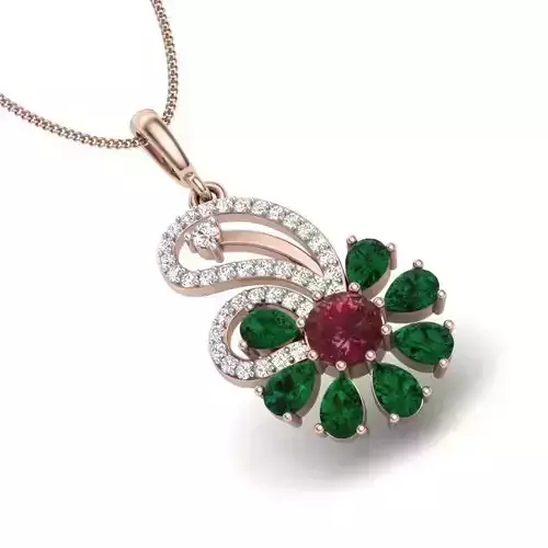 Women Pear Stone pendant 