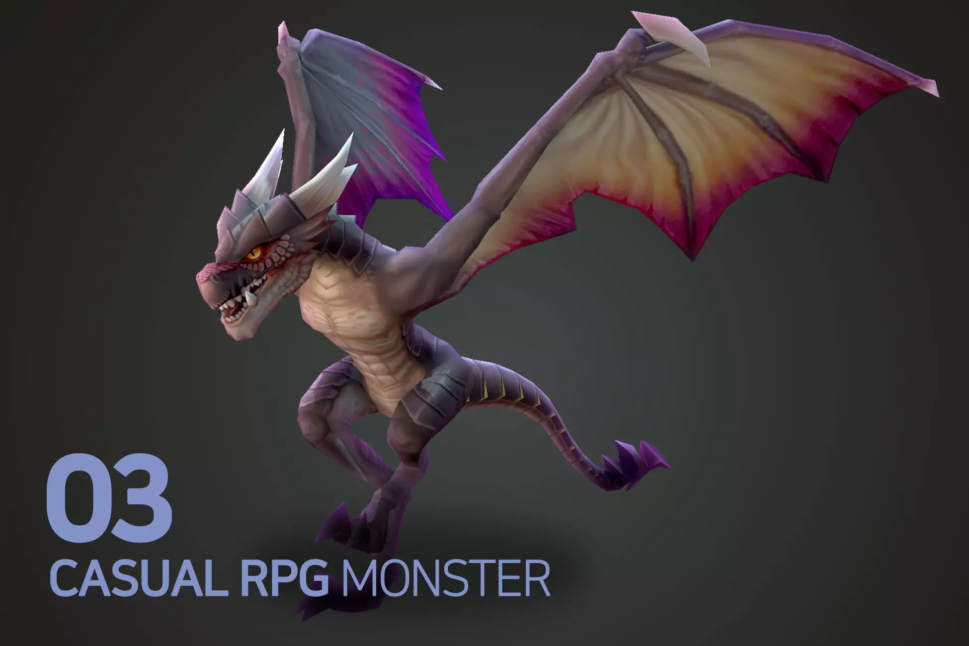 Casual RPG Monster - 3 Blood Wing Low-poly 3D model_0