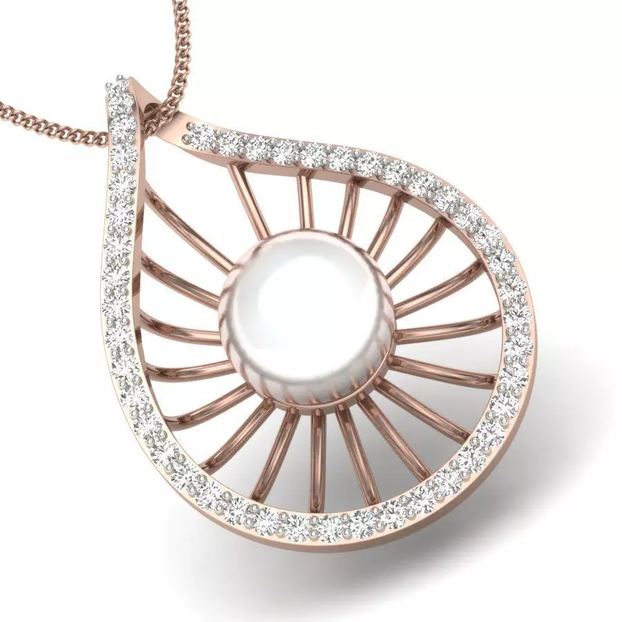 Women Opal Stone pendant 3D print model