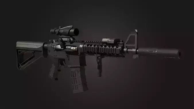 M4A1 Assault Rifle Low-poly 3D model