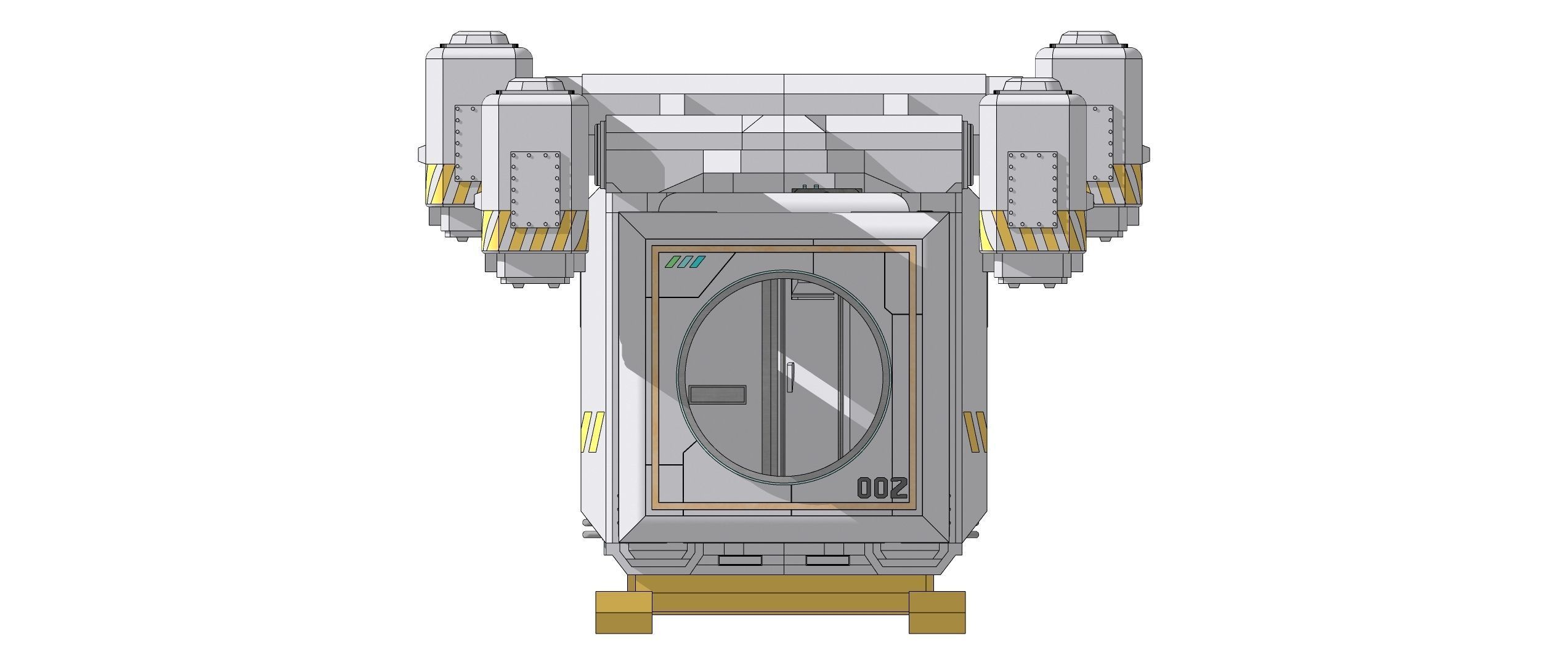 Sci-Fi Personal Aircraft Futuristic Flying Vehicle 002 3D model_14