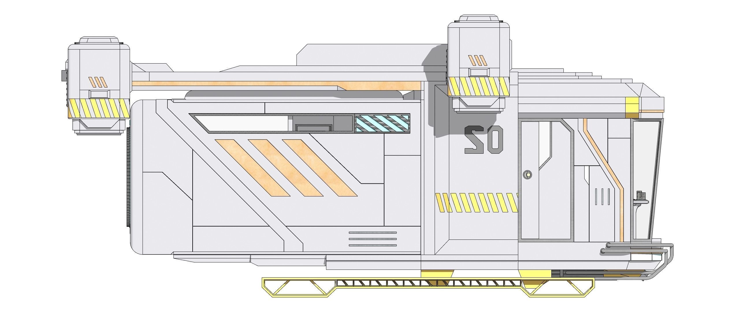 Sci-Fi Personal Aircraft Futuristic Flying Vehicle 002 3D model_11