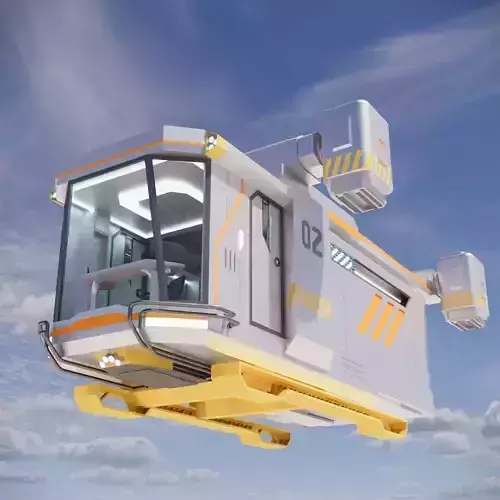 Sci-Fi Personal Aircraft Futuristic Flying Vehicle 002 3D model