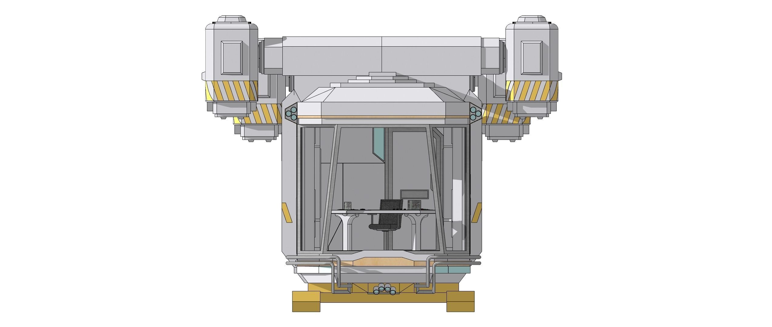 Sci-Fi Personal Aircraft Futuristic Flying Vehicle 002 3D model_1