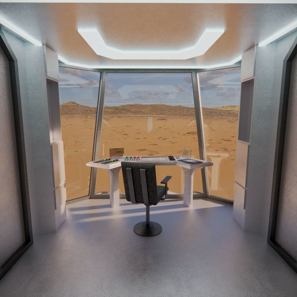 Sci-Fi Personal Aircraft Futuristic Flying Vehicle 002 3D model_9