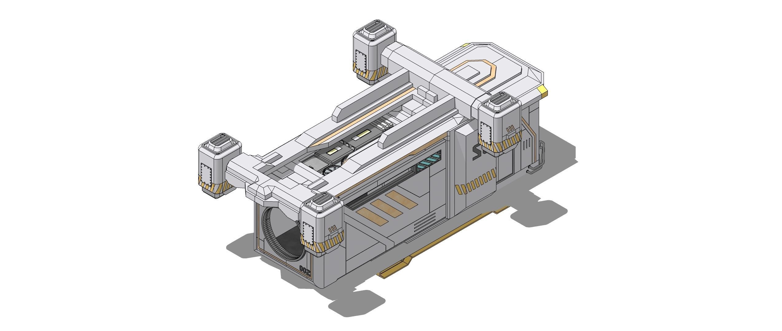 Sci-Fi Personal Aircraft Futuristic Flying Vehicle 002 3D model_17
