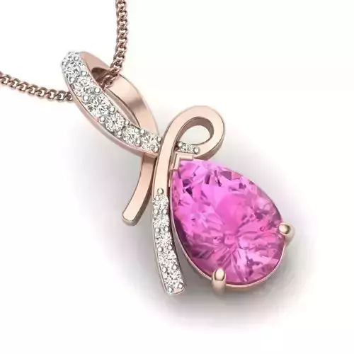 Women Pear Stone pendant 