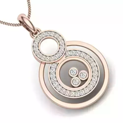 Pendant rose gold with diamonds