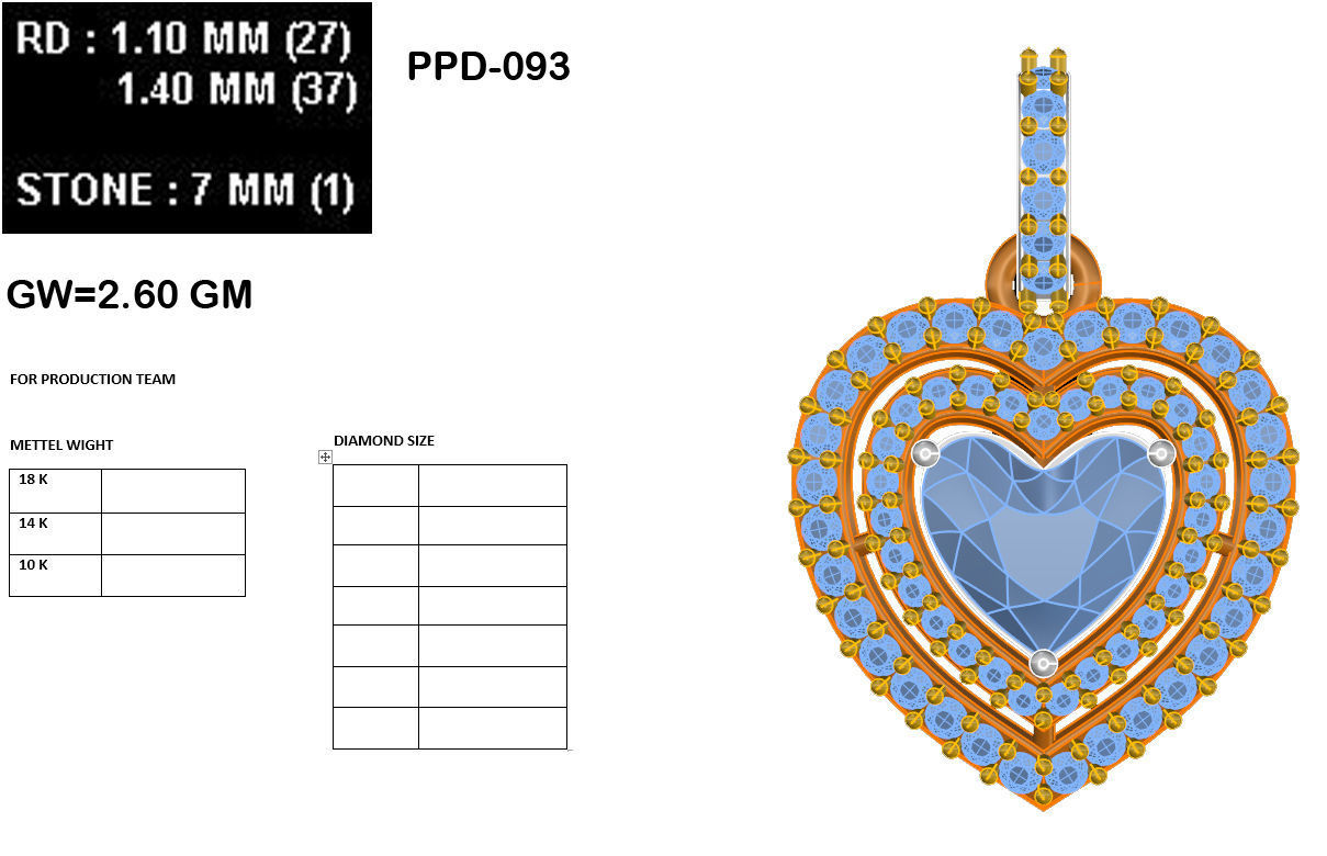 heart Stone pendant 3D print model_18