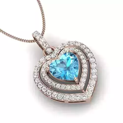  heart Stone  pendant 3D print model