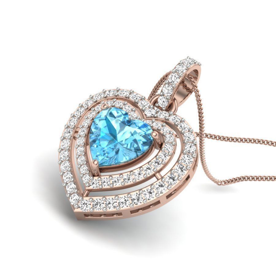 heart Stone pendant 3D print model_11