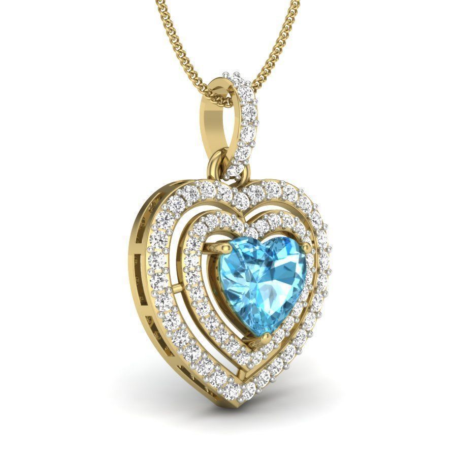 heart Stone pendant 3D print model_17