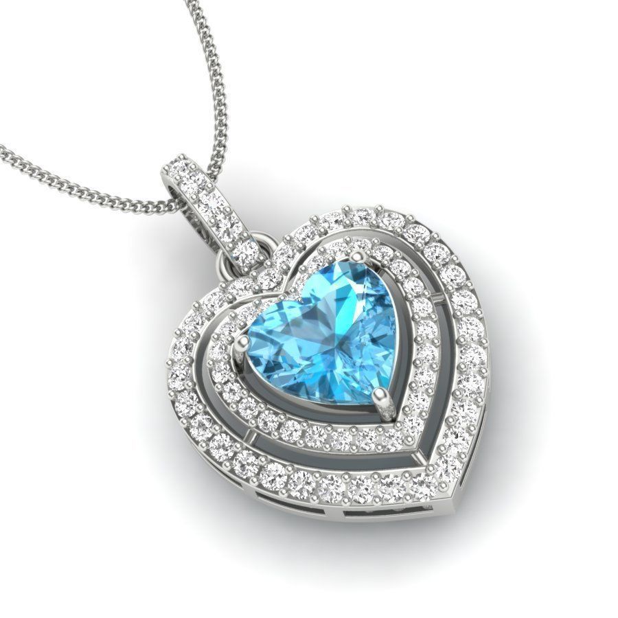 heart Stone pendant 3D print model_9