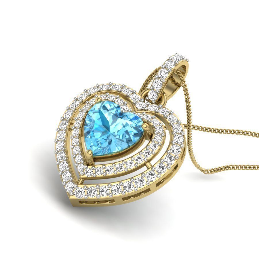 heart Stone pendant 3D print model_12