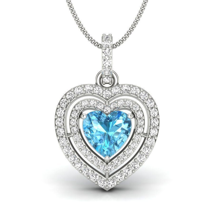 heart Stone pendant 3D print model_4