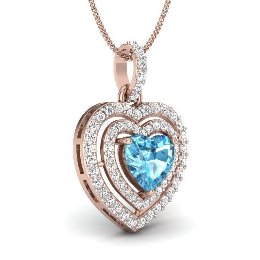 heart Stone pendant 3D print model_10