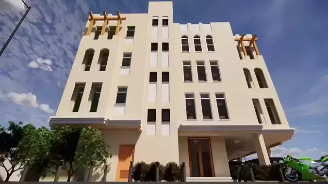 Residential building G plus 3 with ground parking in Revit