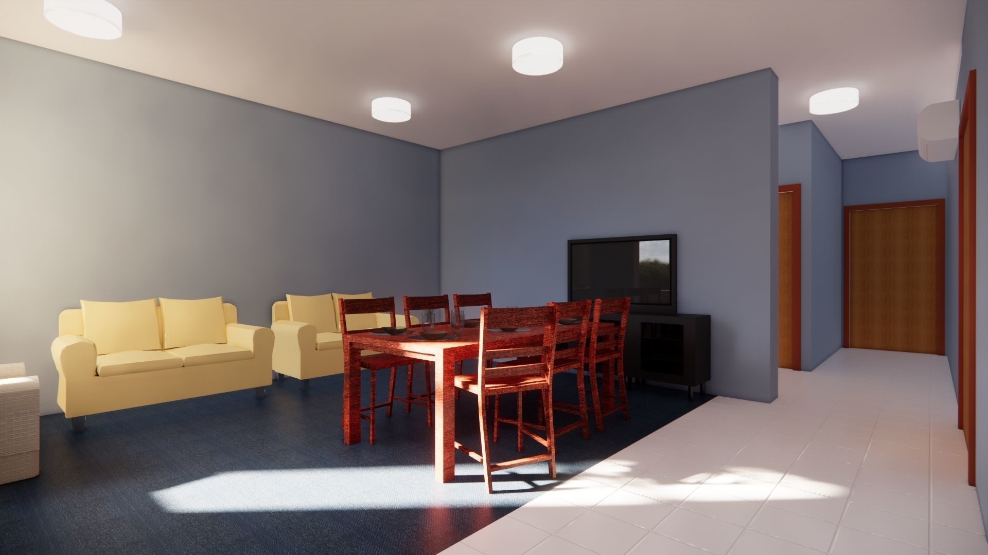 Residential building G plus 3 with ground parking in Revit 3D model_23