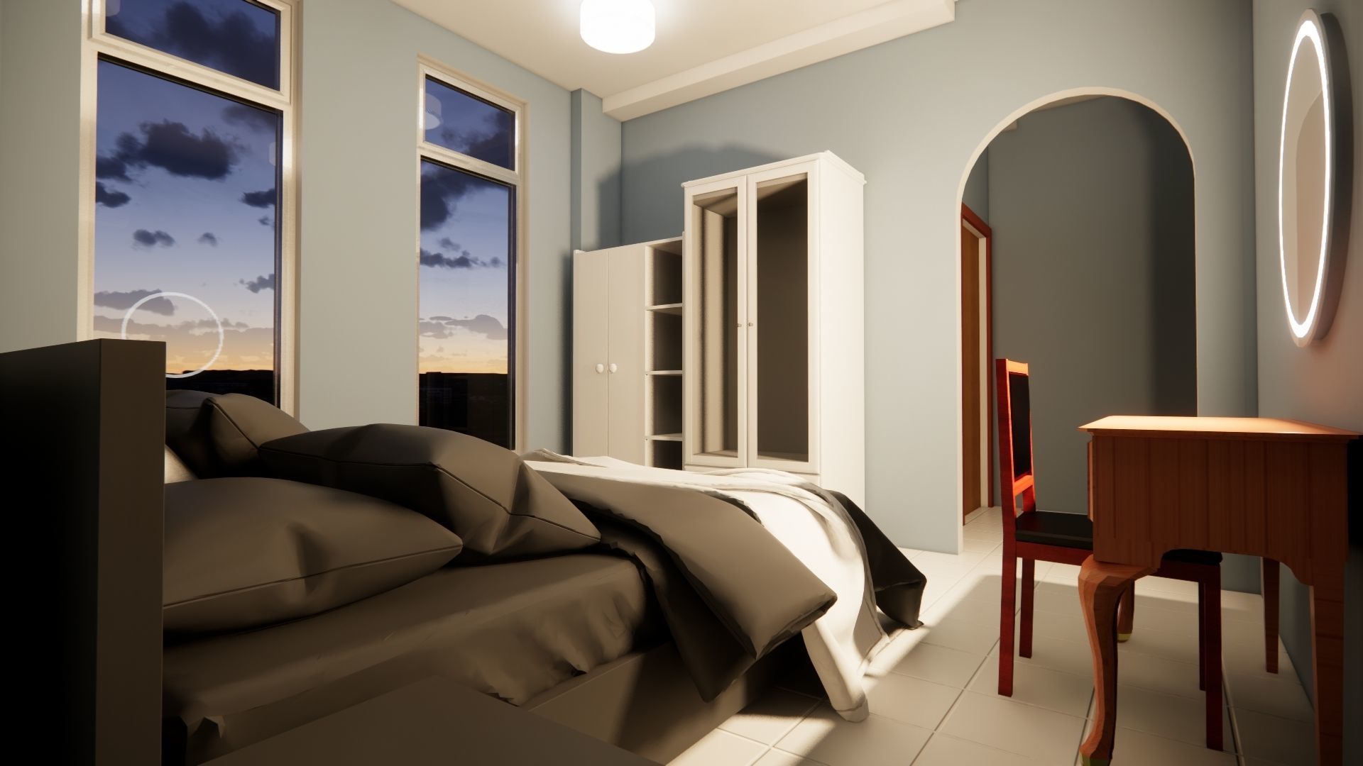 Residential building G plus 3 with ground parking in Revit 3D model_21