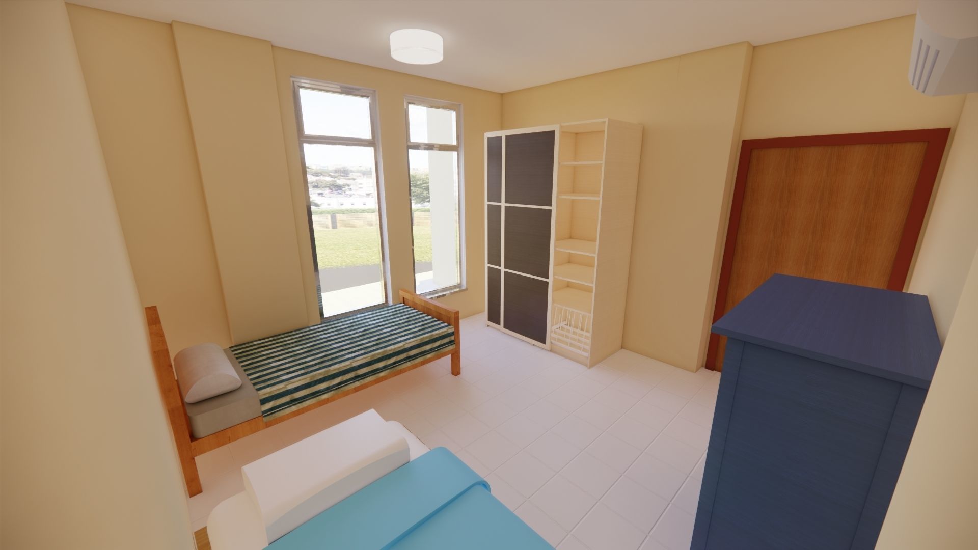 Residential building G plus 3 with ground parking in Revit 3D model_27