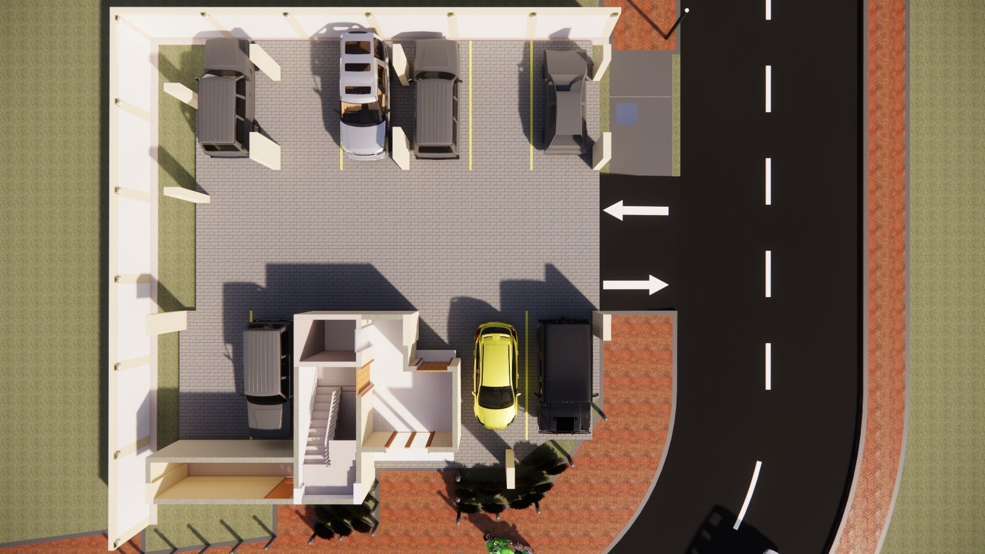 Residential building G plus 3 with ground parking in Revit 3D model_13