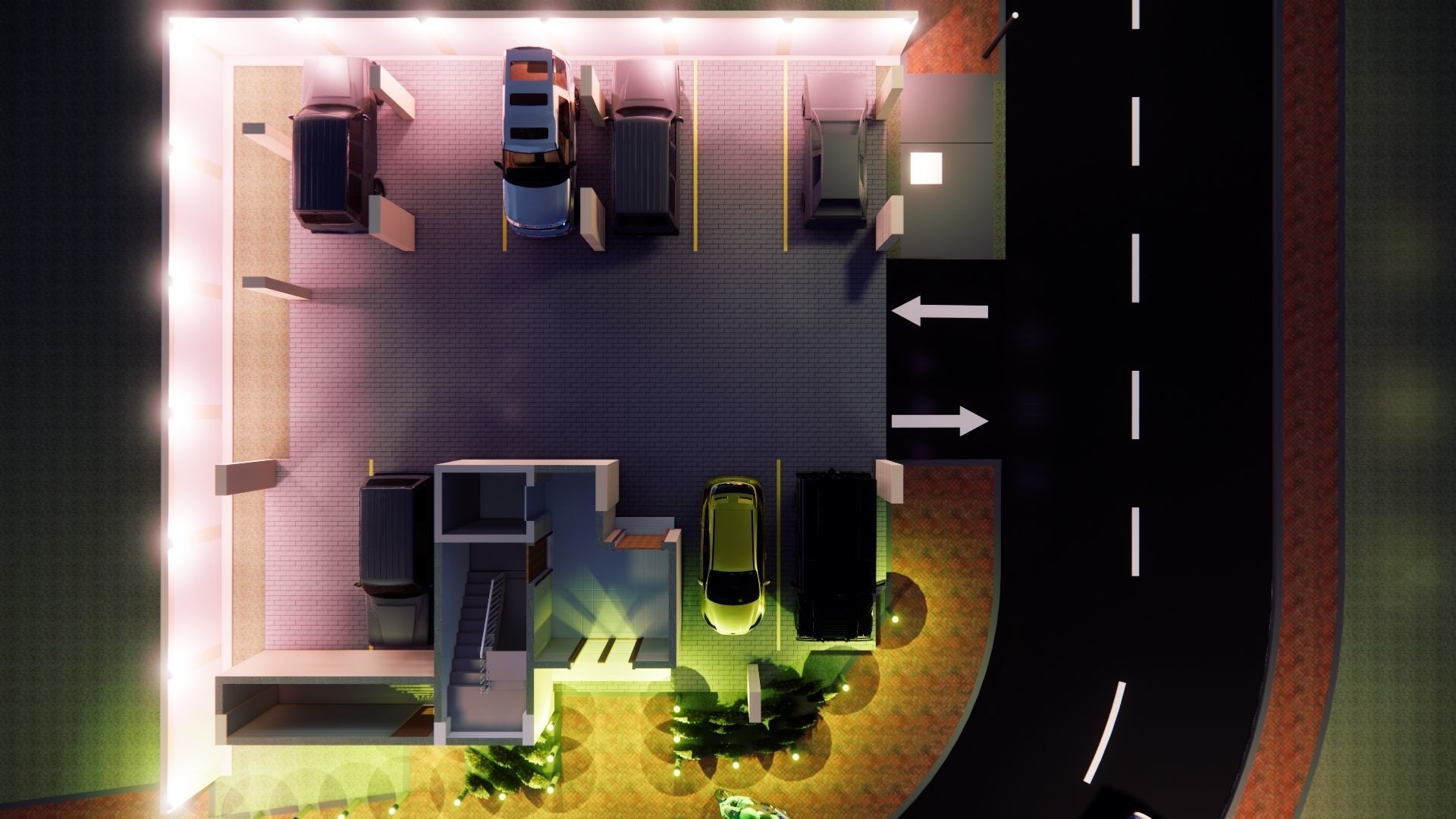 Residential building G plus 3 with ground parking in Revit 3D model_15